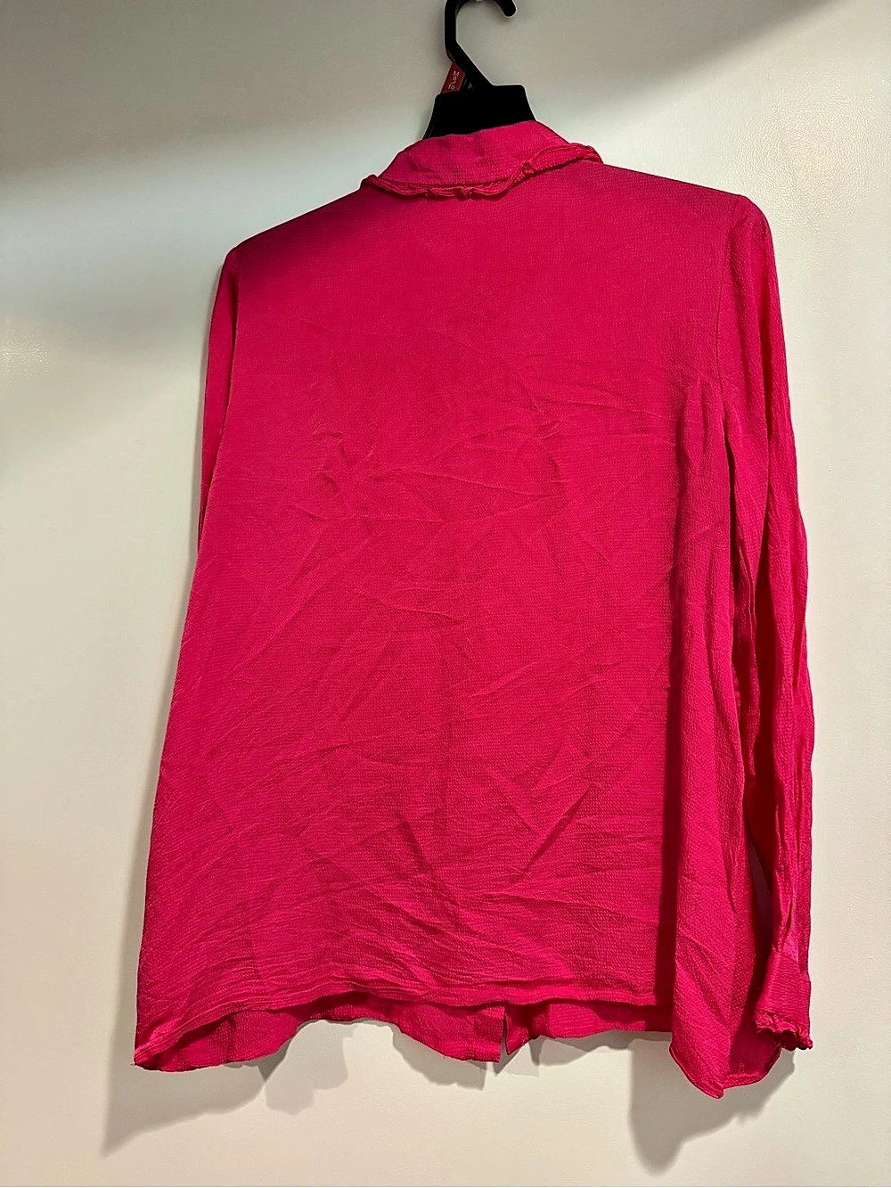 Claudie Pierlot Ruffled Collar Long-Sleeve Blouse Pink Size 38 - Picture 4 of 8